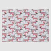 Teckel Worstenhonden in Kerst Petten en Knits Tissuepapier (Voorkant)