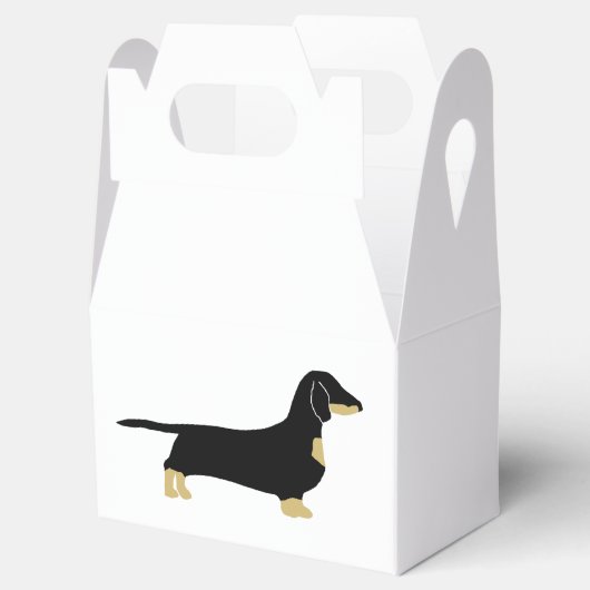 teckel zwart-bruin silhouet bedankdoosjes (Geopend)