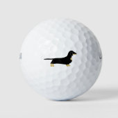 teckel zwart-bruin silhouet golfballen (Voorkant)