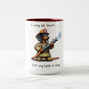 teckelbrandweerman tweekleurige koffiemok