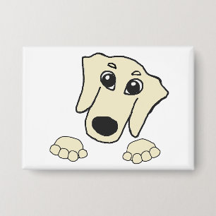 teckelcrème peeking cartoon button