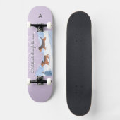 Teckels door de sneeuw monogrammed kerst skateboard (Voorkant)