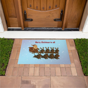 Teckels en Santa Doormat Deurmat
