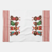 Teckels in Antlers & Santa Hats: Kerstmis Theedoek (Horizontaal)