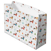 Teckels in Christmas Sweaters Patroon Groot Cadeauzakje (Achterkant Gekanteld)