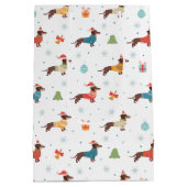 Teckels in Christmas Sweaters Patroon Medium Cadeauzakje (Achterkant)