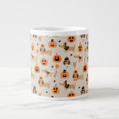 Teckels in Halloween kostuums patroon Extra Grote Beker (Voorkant)