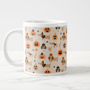 Teckels in Halloween kostuums patroon Extra Grote Beker