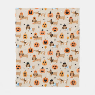 Teckels in Halloween kostuums patroon Fleece Deken
