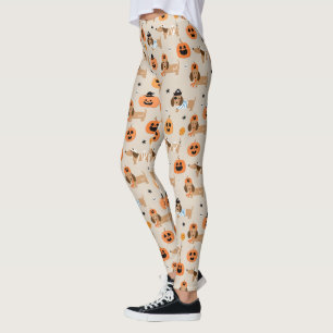 Teckels in Halloween kostuums patroon Leggings