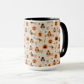 Teckels in Halloween kostuums patroon Mok (Voorkant rechts)