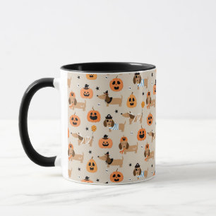 Teckels in Halloween kostuums patroon Mok