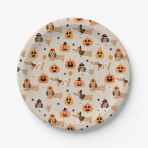 Teckels in Halloween kostuums patroon Papieren Bordje