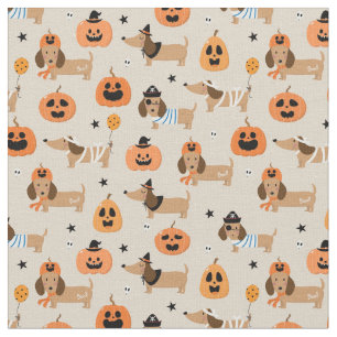 Teckels in Halloween kostuums patroon Stof