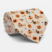 Teckels in Halloween kostuums patroon Stropdas (Opgerold)