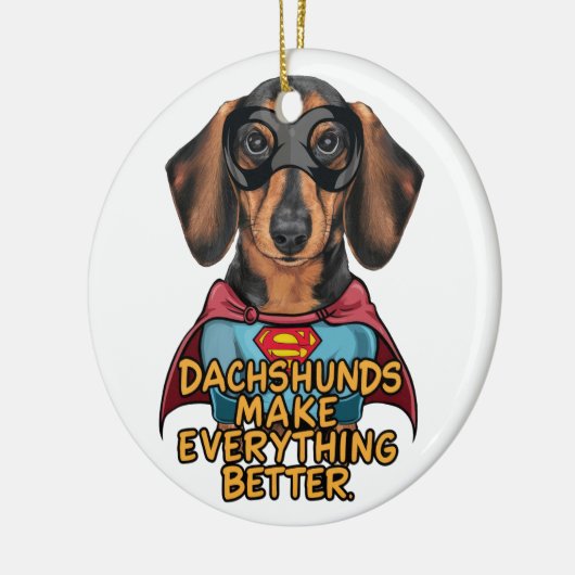 Teckels maken alles beter keramisch ornament (Links)