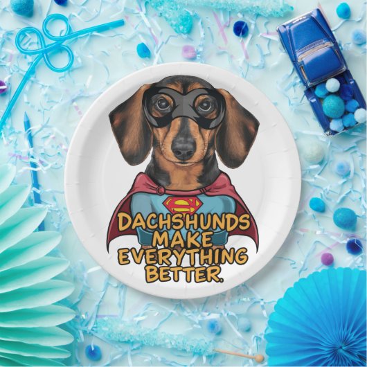 Teckels maken alles beter papieren bordje (Feest)