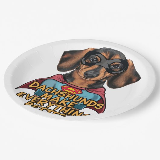 Teckels maken alles beter papieren bordje (Gekanteld)