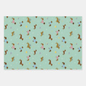 Teckels Sneeuwvlokken Geschenken Pastel  Inpakpapier Vel (Voorkant 3)