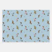 Teckels Sneeuwvlokken Geschenken Pastel  Inpakpapier Vel (Voorkant)