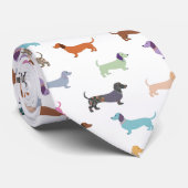 Teckels Worst Honden Kleurrijk Patroon Stropdas (Opgerold)