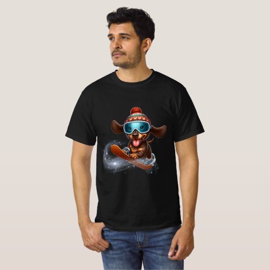 teckelsnowboard t-shirt (Voorkant volledig)