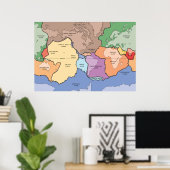 Tectonische borden van het aarddiagram poster (Thuiskantoor)