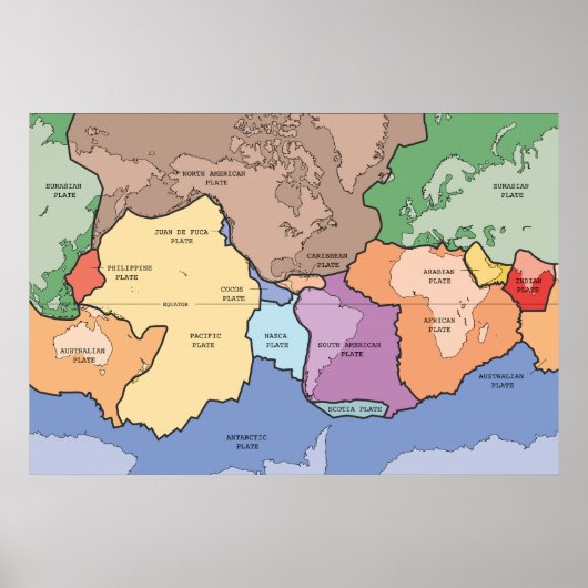 Tectonische borden van het aarddiagram poster (Voorkant)