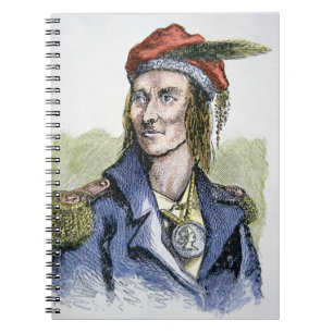 Tecumseh (1768-1813) (gekleurde gravure) notitieboek