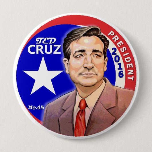 Ted Cruz President 2016 Ronde Button 4,0 Cm (Voorkant)