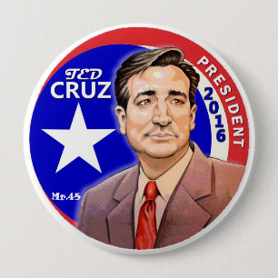 Ted Cruz President 2016 Ronde Button 4,0 Cm