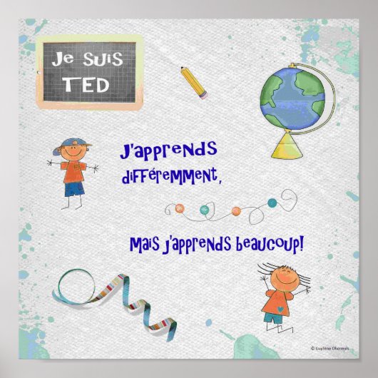 TED j'apprends diffément Poster (Voorkant)