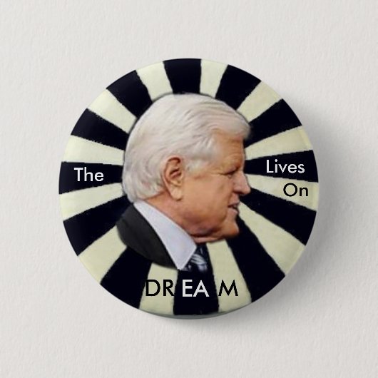 Ted Kennedy Pin Ronde Button 5,7 Cm (Voorkant)