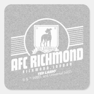 Ted Lasso   AFC Richmond Athletic Stripe Graphic Vierkante Sticker