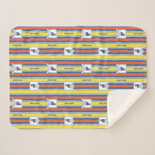 Ted Lasso | AFC Richmond Logo Stripe Pattern Sherpa Deken (Voorkant (horizontaal))