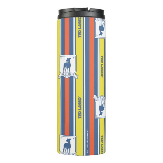 Ted Lasso | AFC Richmond Logo Stripe Pattern Thermosbeker (Achterkant)