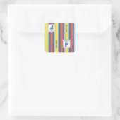 Ted Lasso | AFC Richmond Logo Stripe Pattern Vierkante Sticker (Tas)