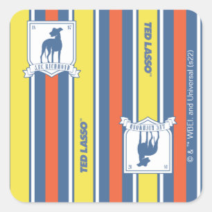 Ted Lasso AFC Richmond Logo Stripe Pattern Vierkante Sticker