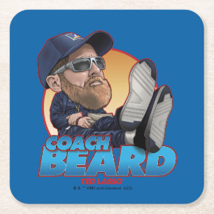 Ted Lasso   Coach Beard Bobblehead Vierkante Kartonnen Onderzetter
