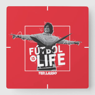 Ted Lasso Dani Rojas Fútbol is Life Vierkante Klok
