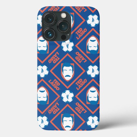 Ted Lasso | Face en Ball Diamond Pattern Case-Mate iPhone Case (Achterkant)
