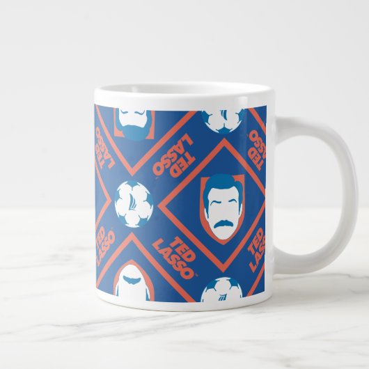 Ted Lasso | Face en Ball Diamond Pattern Extra Grote Beker (Rechts)