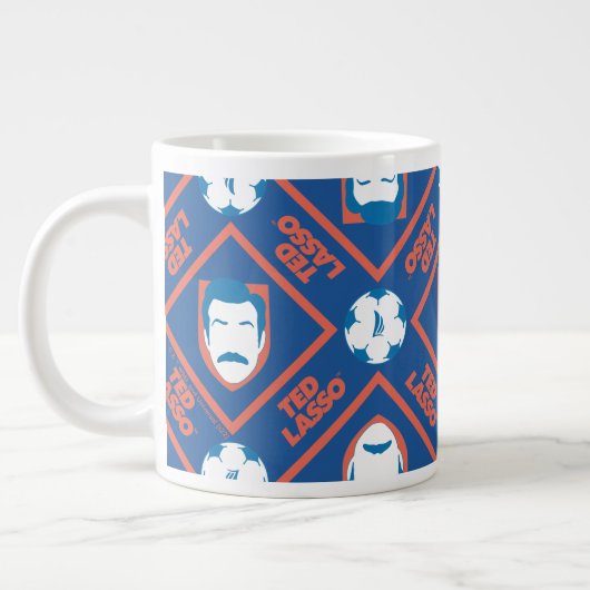 Ted Lasso | Face en Ball Diamond Pattern Extra Grote Beker (Links)