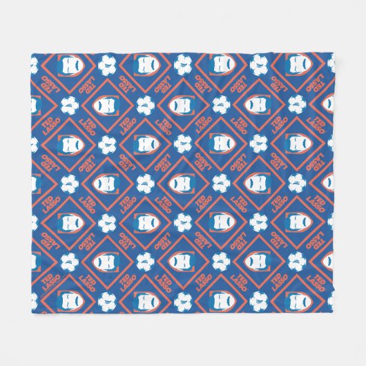 Ted Lasso | Face en Ball Diamond Pattern Fleece Deken (Voorkant (Horizontaal))