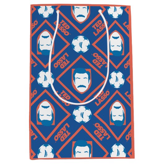 Ted Lasso | Face en Ball Diamond Pattern Medium Cadeauzakje (Voorkant)