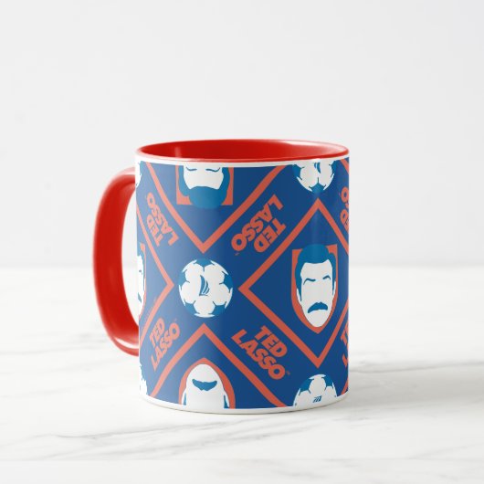 Ted Lasso | Face en Ball Diamond Pattern Mok (Voorkant links)