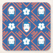 Ted Lasso | Face en Ball Diamond Pattern Vierkante Kartonnen Onderzetter (Voorkant)