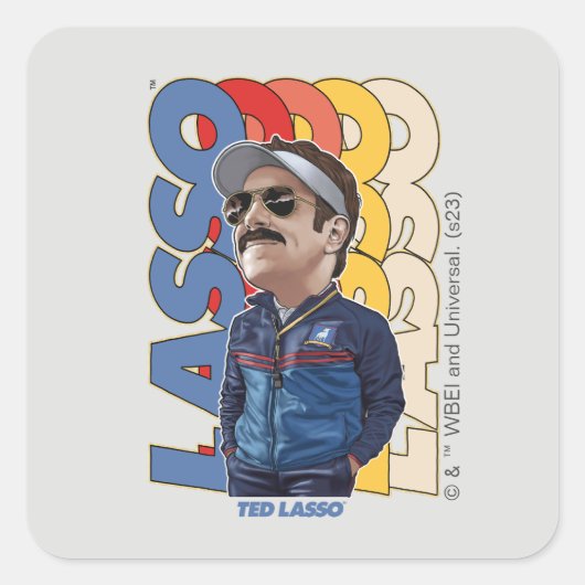 Ted Lasso | Lasso Bobblehead Vierkante Sticker (Voorkant)