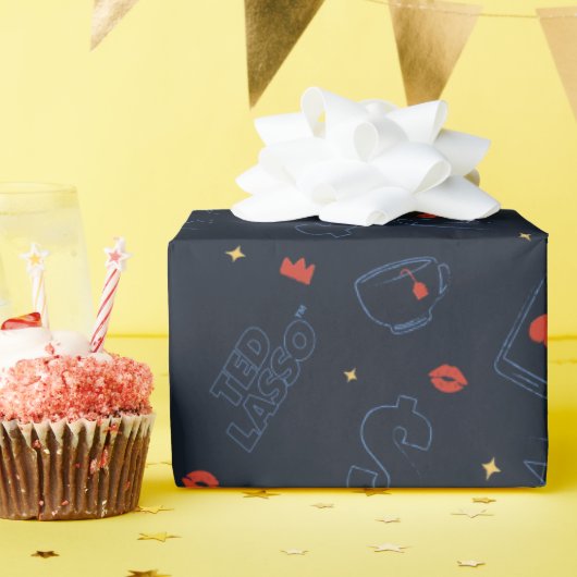 Ted Lasso | Tea and Biscuit Icon Toss Pattern Cadeaupapier (Verjaardagsfeest)