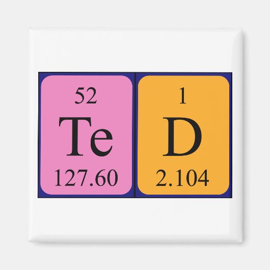 Ted periodieke table name magnet magneet (Voorkant)
